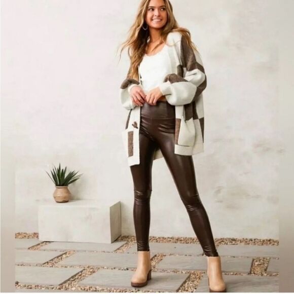 Joie Women s Seamless Hem Stretch Fit Faux Leather Pull-On Legging (Espresso - Picture 3 of 8